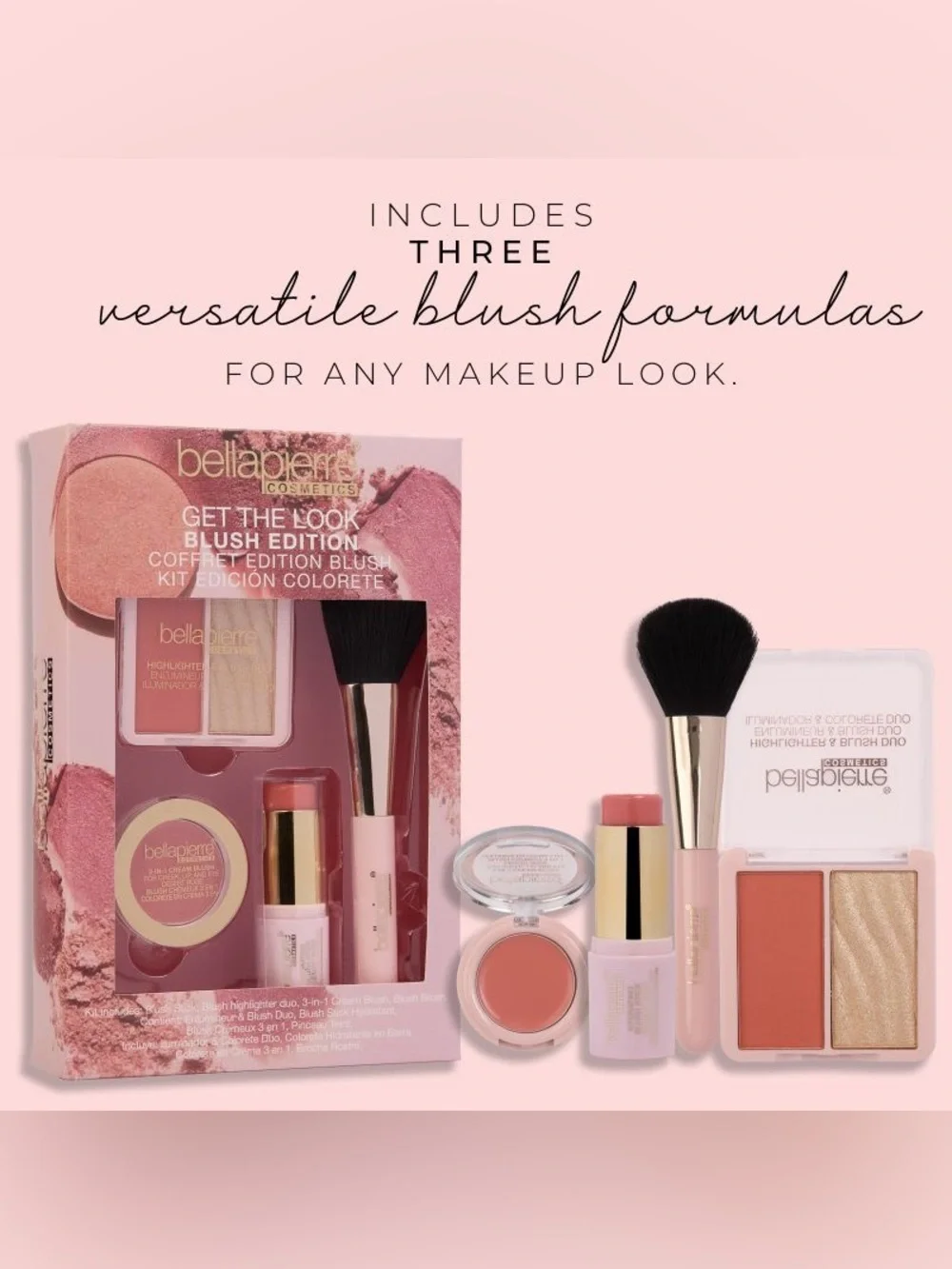 Bellapierre Get the Look Blush Edition Kit | 4-Piece Makeup Blush Set  | New